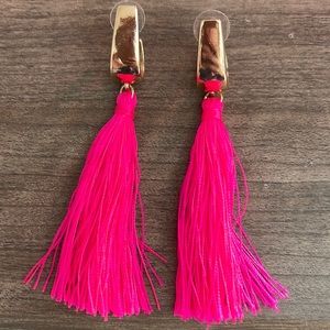 Pink/Gold Tassle Earrings